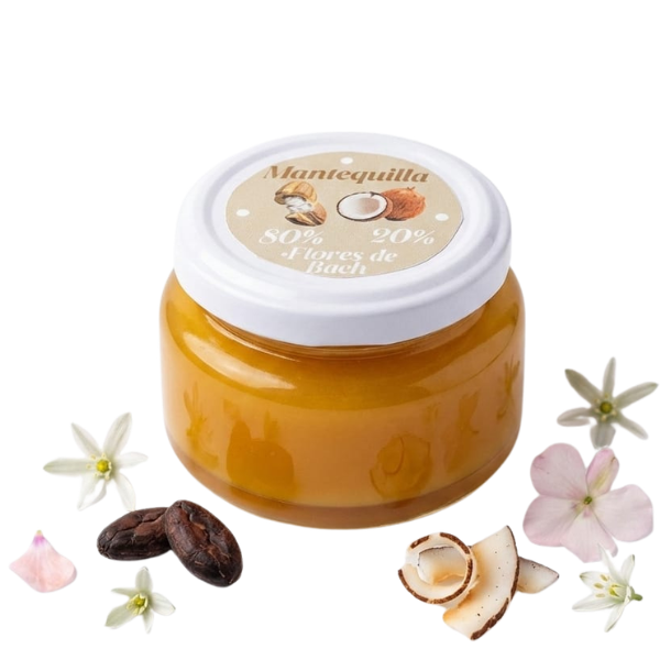 Mantequilla corporal de cacao con coco y flores de bach