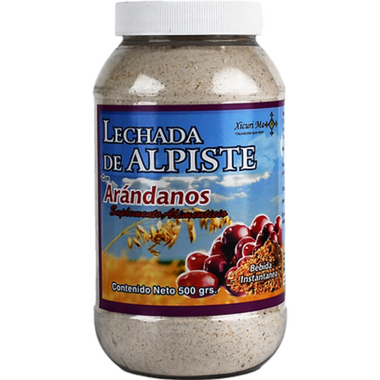 Leche de alpiste con arándanos y amaranto