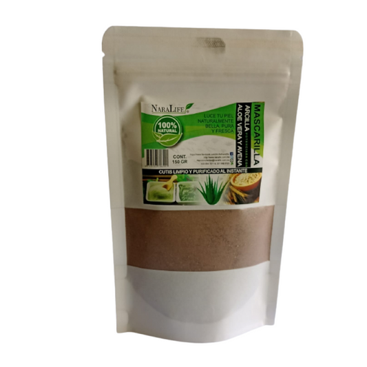 Arcilla gris, extracto de avena y aloe vera