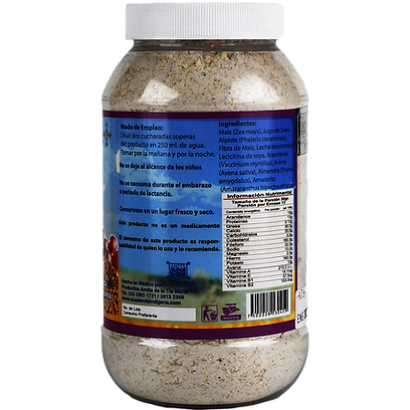 Leche de alpiste con arándanos y amaranto